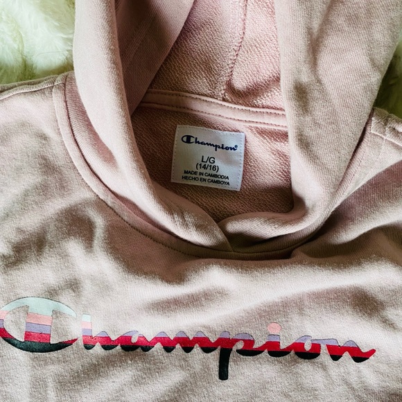Girls Pink Champion hoodie size large 14/16 NWOT - Picture 2 of 3